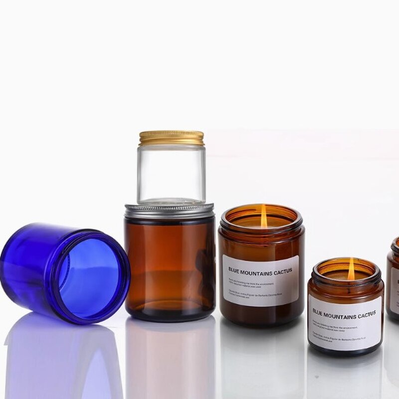 Glass Candle Jar Manufacturer - Wholesale 100ml 250ml Amber Clear Blue