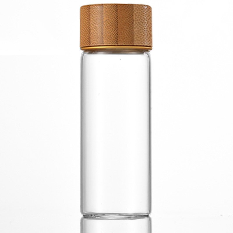 Glass Vials Factory - Wholesale Clear Glass Canister with Bamboo Lid