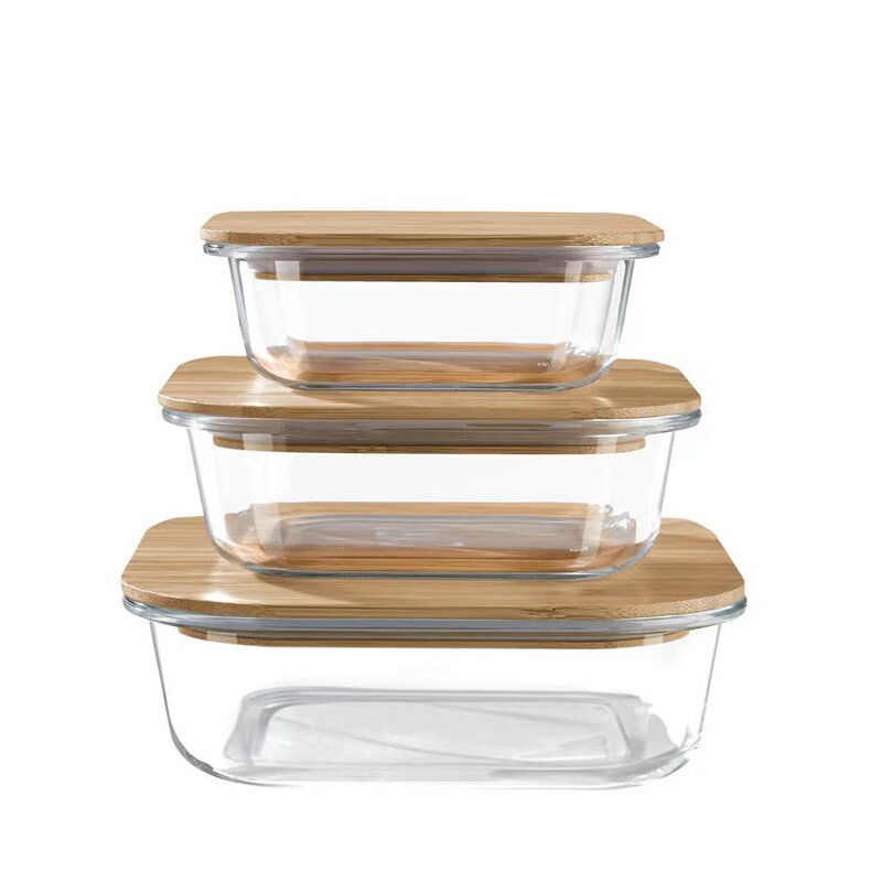 Glass Food Container Supplier - Wholesale Borosilicate with Bamboo Airtight Lid