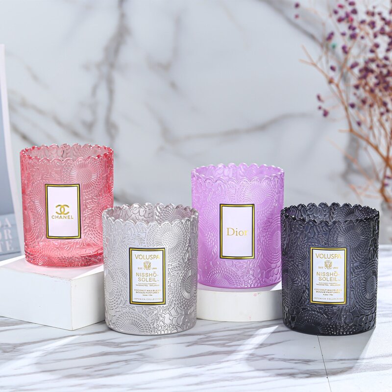 Glass Candlestick Holder Factory - Luxury Embossed 200ml with Bamboo Lid