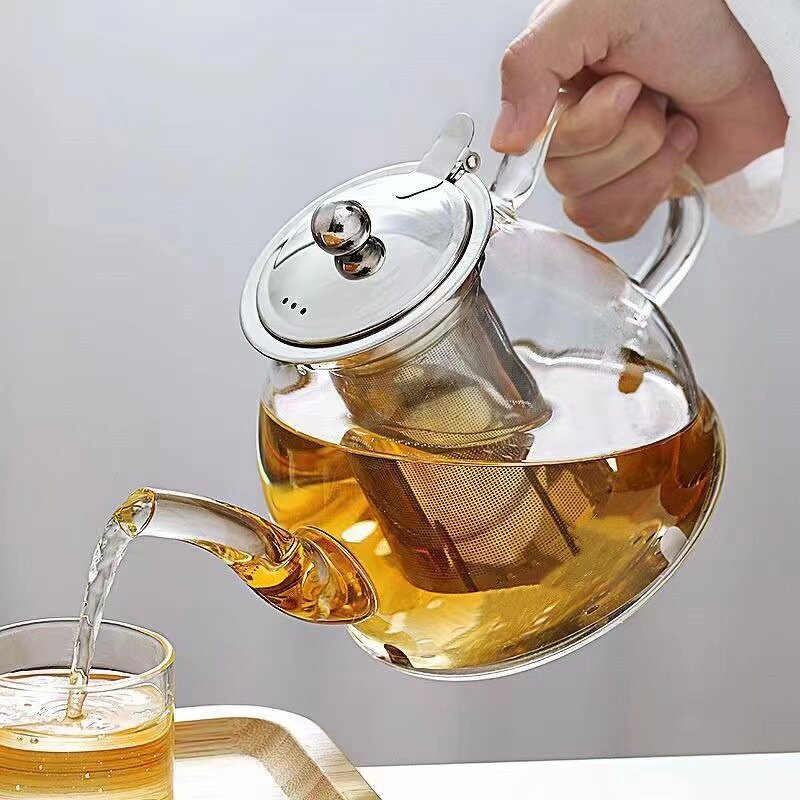 Borosilicate Glass Teapot Supplier - with Stainless Steel Infuser Heat Resistant