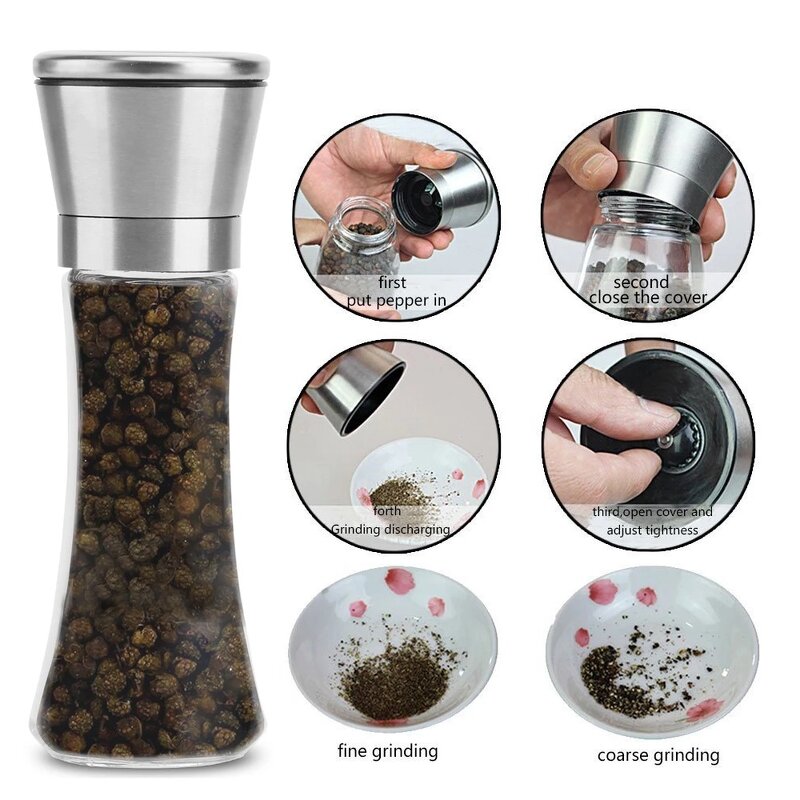 Stainless Steel Grinder Set Factory - Wholesale Manual Salt and Pepper Mill