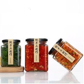 Glass Honey Jar Factory - Wholesale Square Metal Screw Lid Screen Printed