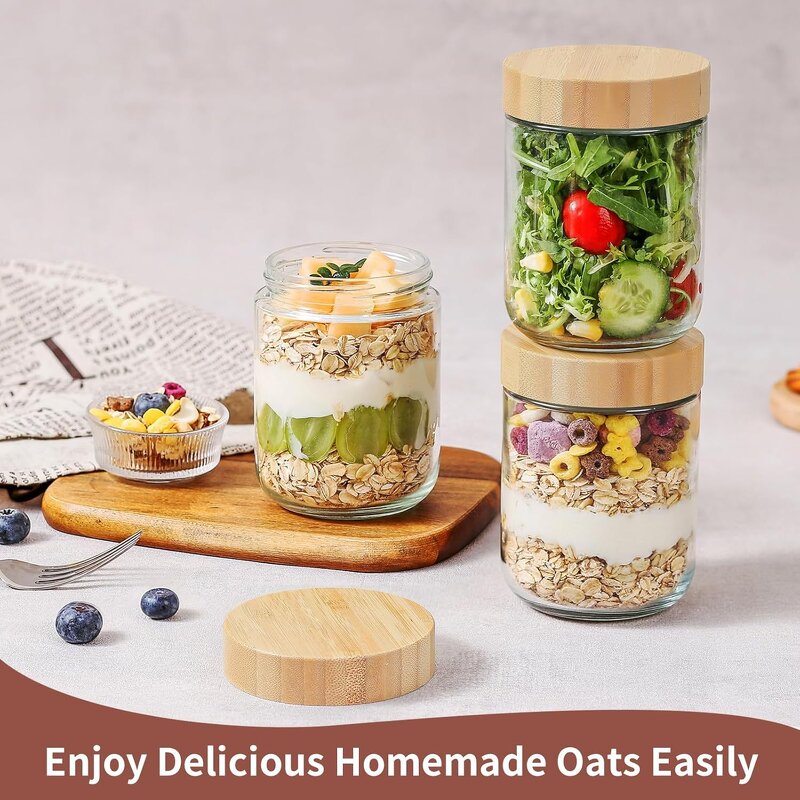 Glass Food Storage Jars Manufacturer - Food Grade 300ml/500ml with Bamboo Lid