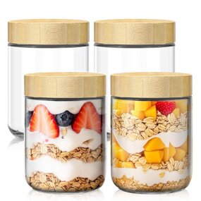 Glass Food Storage Jars Manufacturer - Food Grade 300ml/500ml with Bamboo Lid