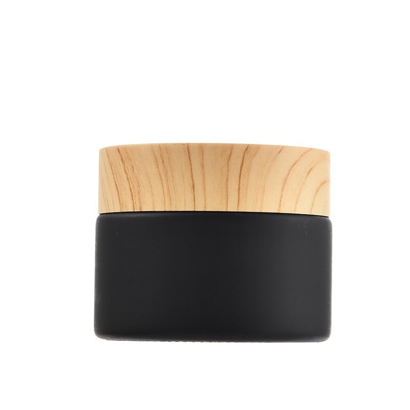 Glass Face Cream Jars Manufacturer - Wholesale Matte Black with Plastic Cap