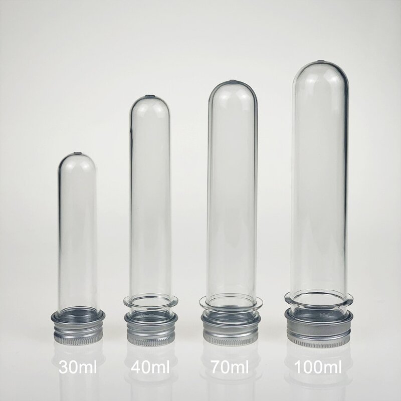 Plastic Test Tube Manufacturer - 70ml Food Grade PET Clear with Screw Caps