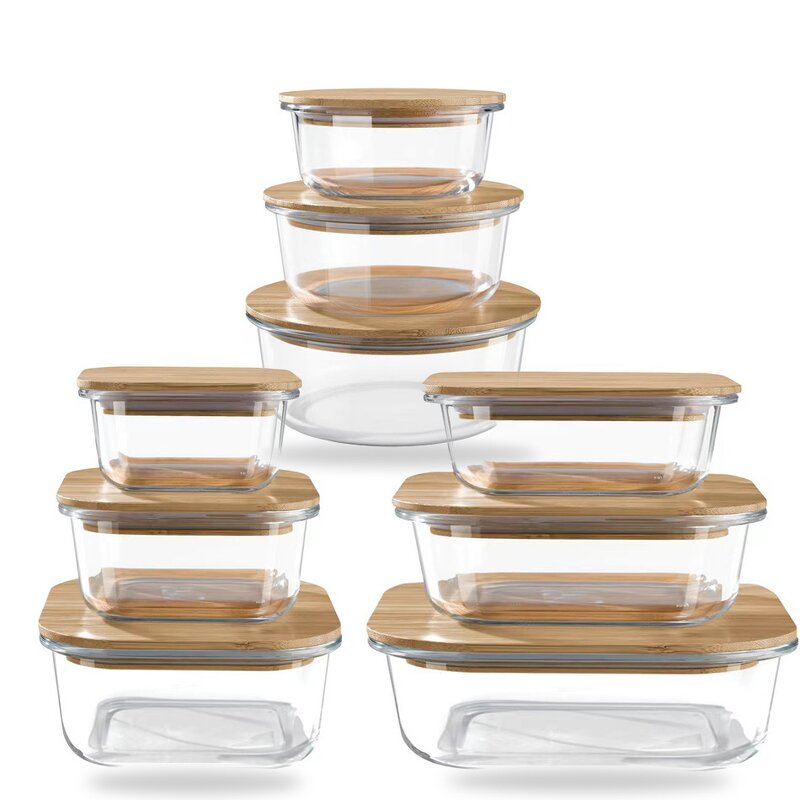 Glass Food Container Supplier - Wholesale Borosilicate with Bamboo Airtight Lid