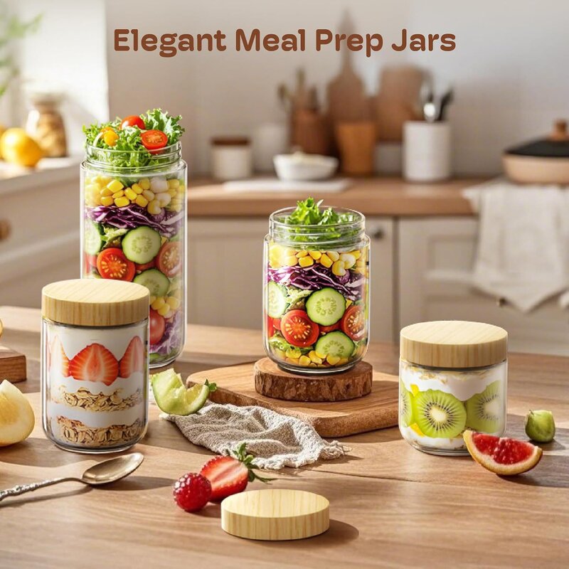 Glass Food Storage Jars Manufacturer - Food Grade 300ml/500ml with Bamboo Lid