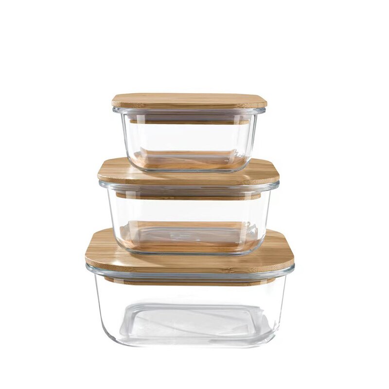 Glass Food Container Supplier - Wholesale Borosilicate with Bamboo Airtight Lid