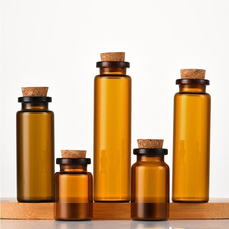 Glass Vial Manufacturer - Wholesale Amber Travel Pill Container with Cork