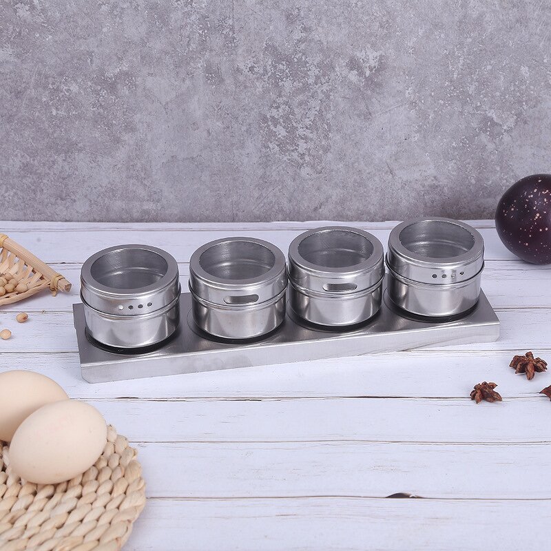 Stainless Steel Spice Jar Supplier - Wholesale Magnetic Round Kitchen Metal