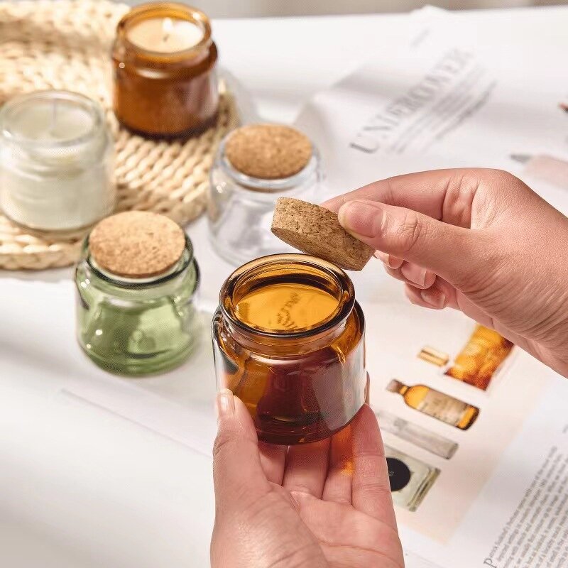 Glass Candle Jar Factory - Wholesale 80ml with Cork Lids Empty for Christmas
