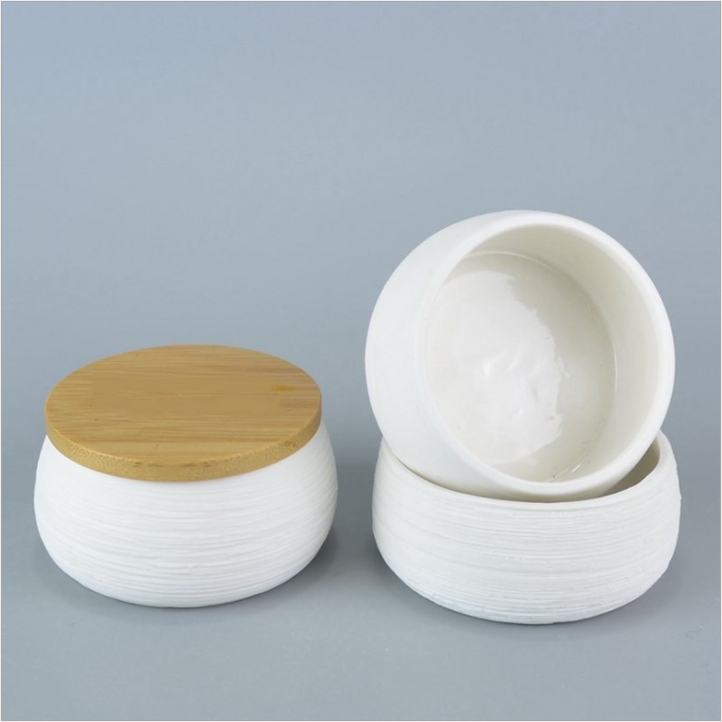 Ceramic Candle Jars Manufacturer - Wholesale Fashion Modern with Wood Lid