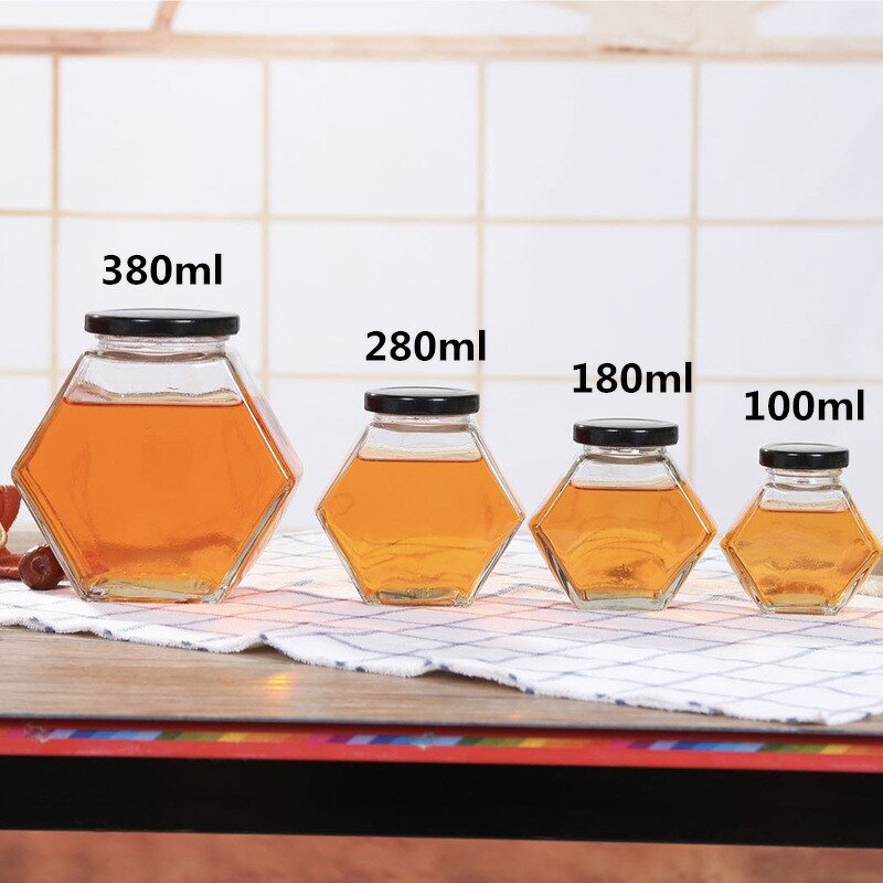 Glass Honey Jar Supplier - Wholesale Hexagon Screw Cap for Food Storage