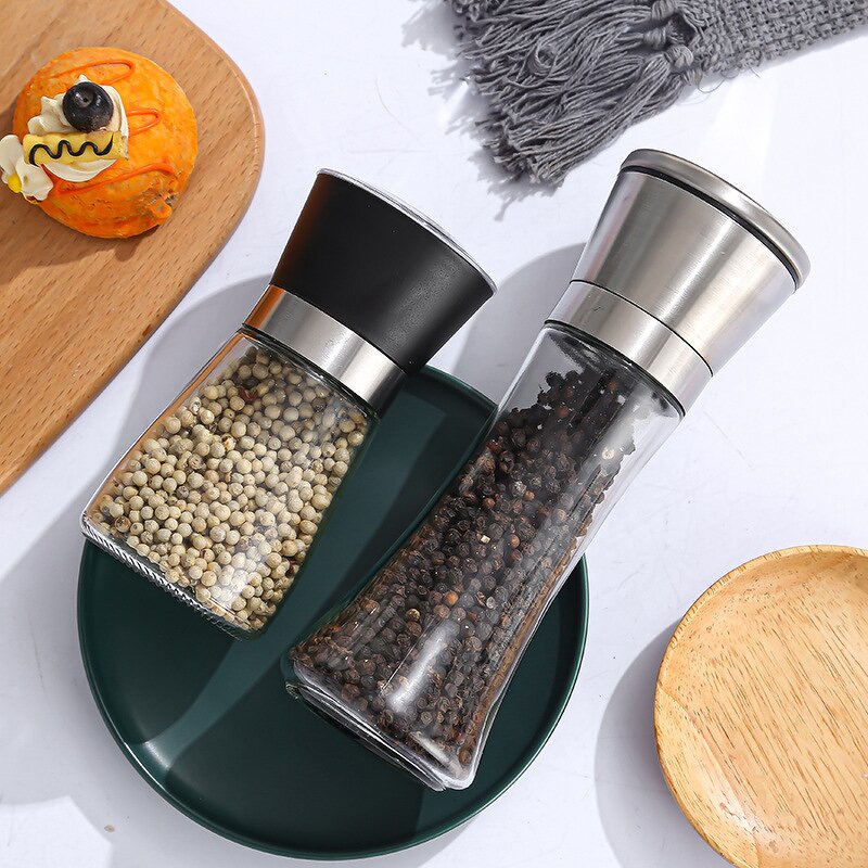 Stainless Steel Grinder Set Supplier - Wholesale 200ml Manual Salt Pepper