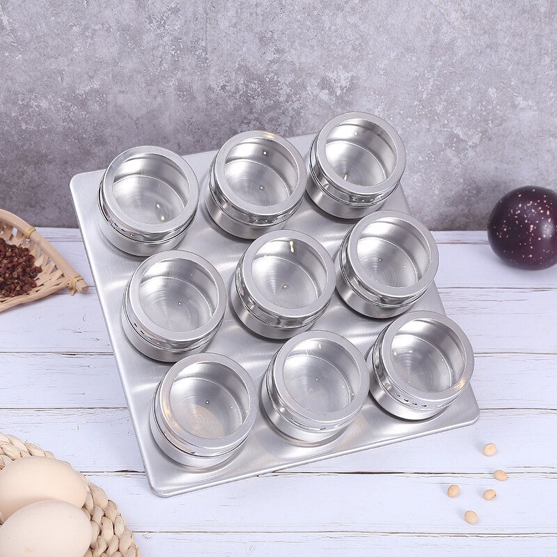 Stainless Steel Spice Jars Set Factory - Wholesale Magnetic Seasoning Storage