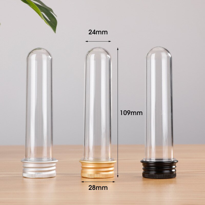Plastic Test Tube Factory - 30ml PET with Aluminum Screw Caps Candy Storage