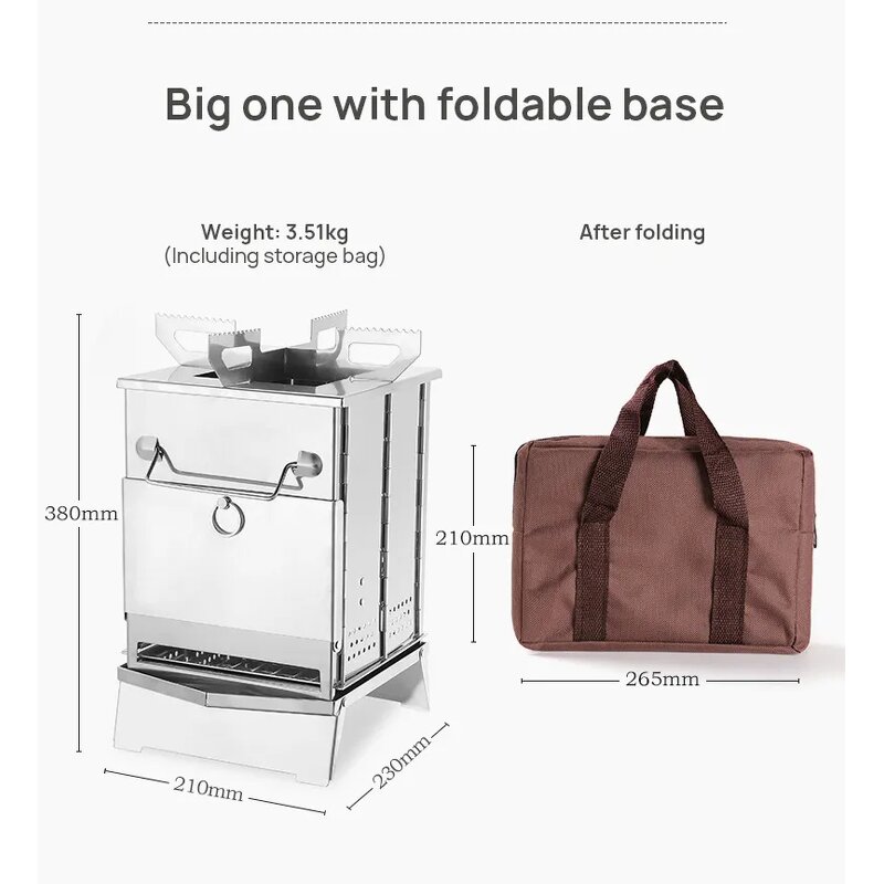 Camping Stove Manufacturer - OEM/ODM Folding Wood Burning Stainless Steel Stove