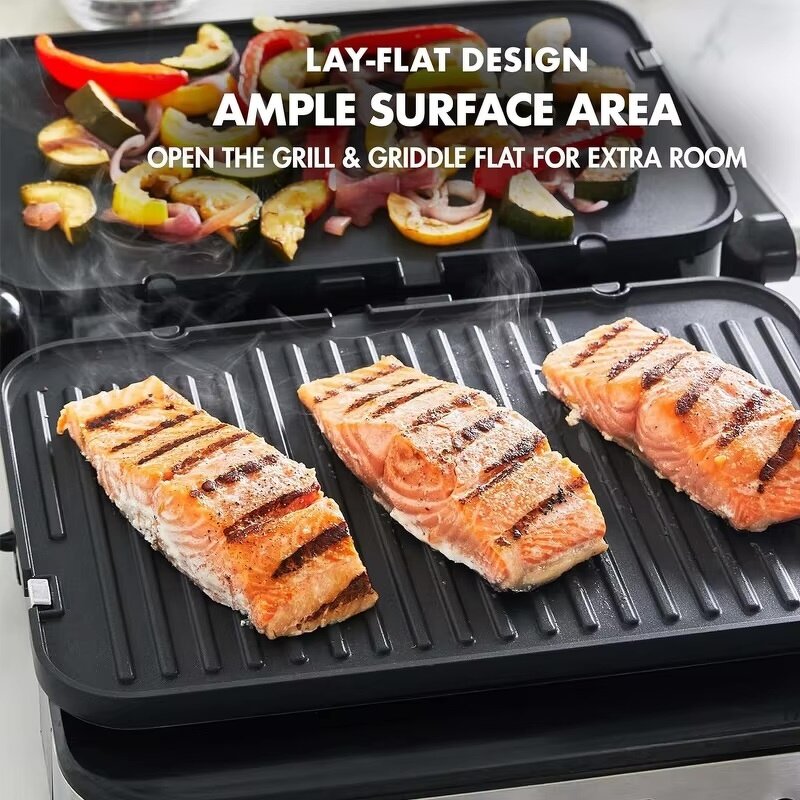 Panini Steak Grill Manufacturer - OEM/ODM 2000W 4-Slice Double Contact Grill