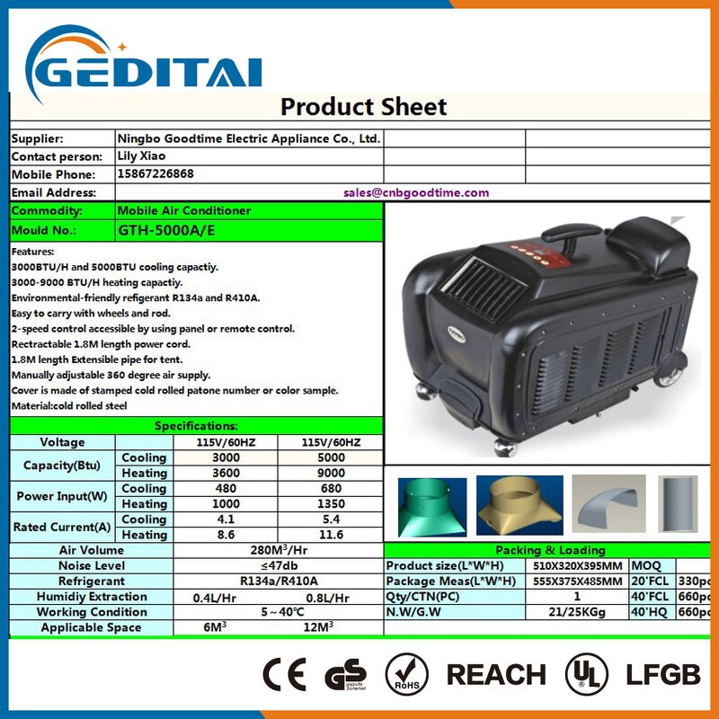 Camping Tent Air Conditioner Manufacturer - OEM/ODM Portable Mobile Tent AC Unit