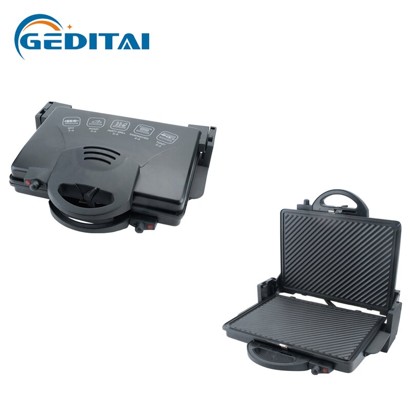 Panini Maker Grill Manufacturer - OEM/ODM 180 Degree Opening 4 Slice Contact Grill