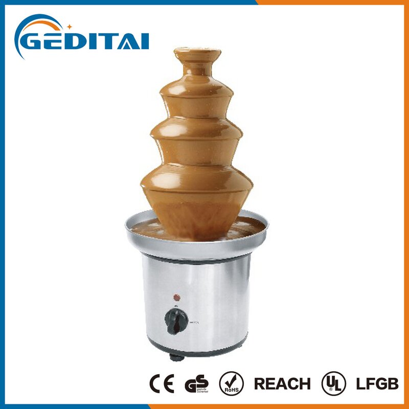 Chocolate Fountain Manufacturer - OEM/ODM Commercial 4 Tiers Stainless Steel Fountain
