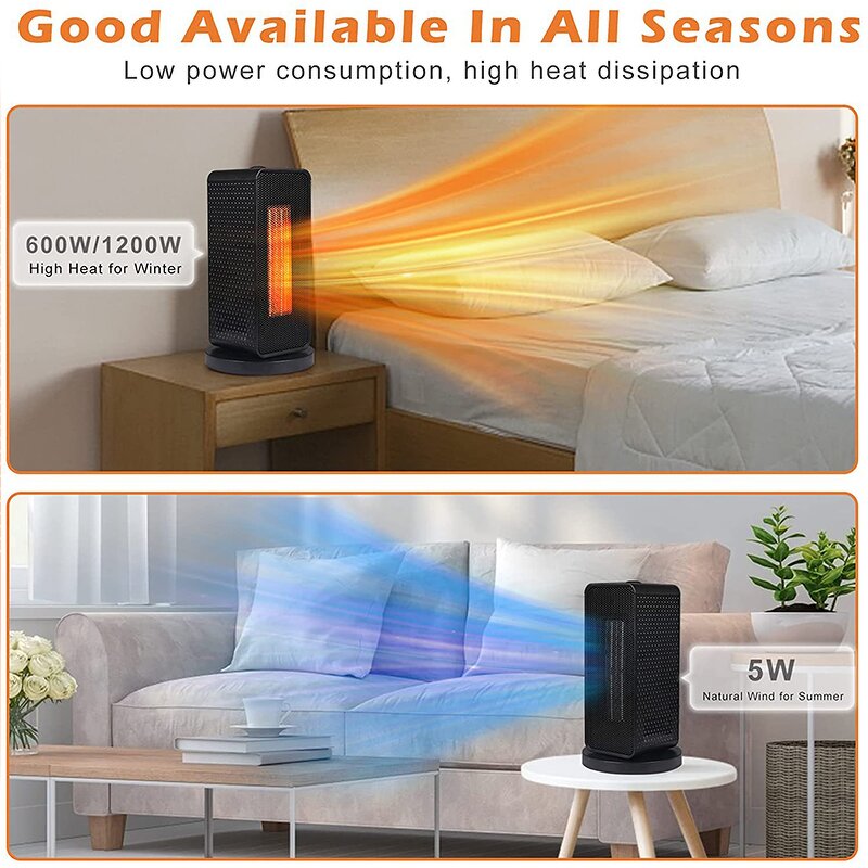 Electric Heater Manufacturer - OEM/ODM 1200w Portable PTC Electric Tower Fan Heater