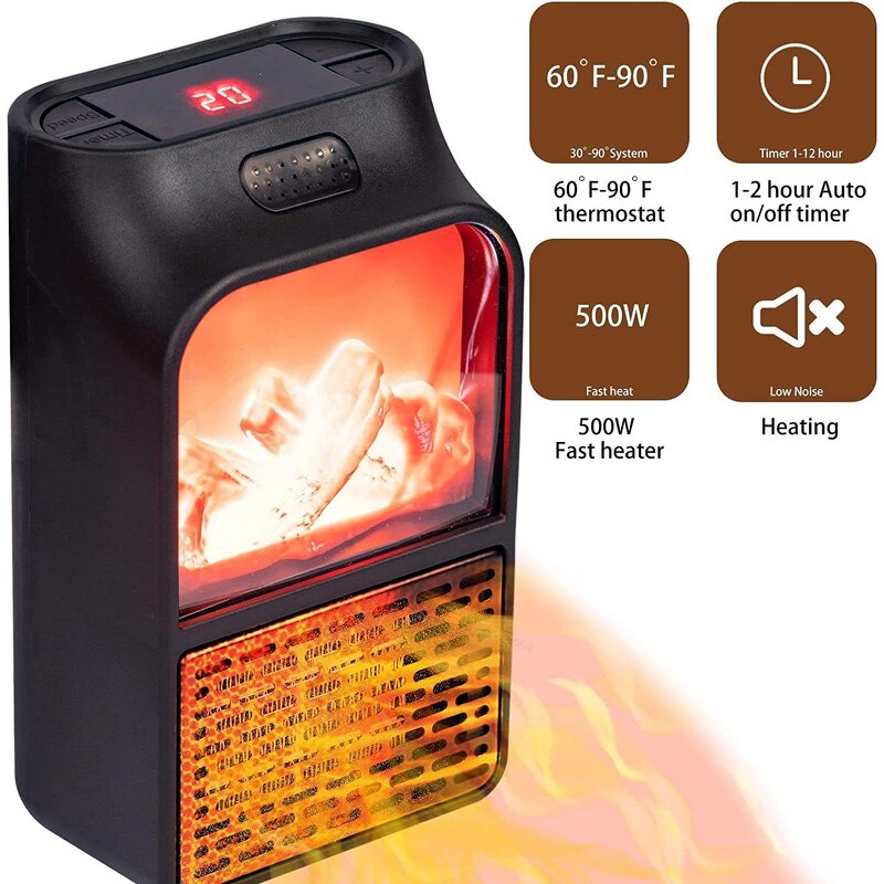 Electric Heater Manufacturer - Wholesale 500w Plug-in Low Watt Space Warm Air Heater