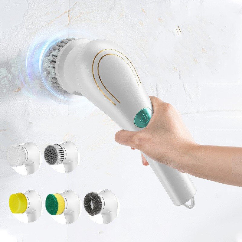 Electric Cleaning Brush Manufacturer - OEM/ODM Rechargeable 5 in 1 Bathroom Gutter Brush