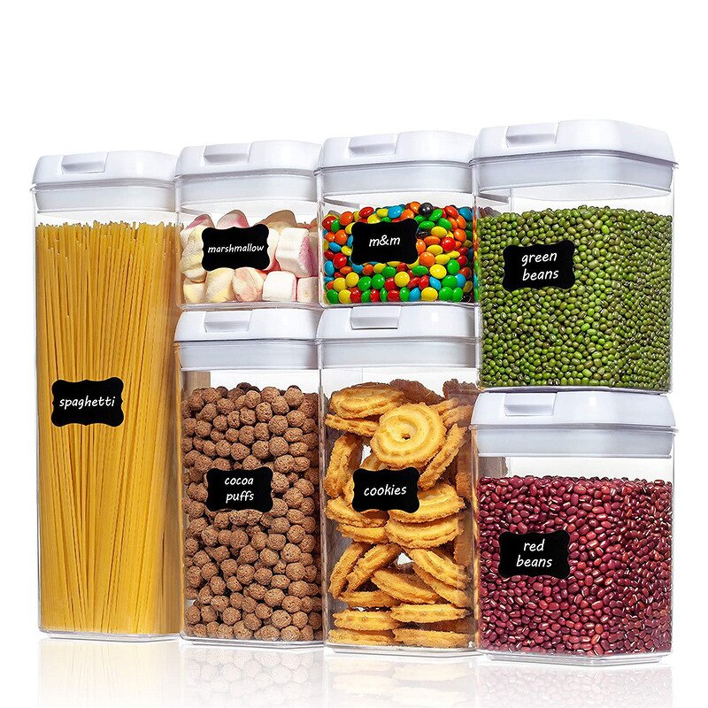 Rice Storage Container Manufacturer - OEM/ODM Stackable BPA Free Black Plastic Set