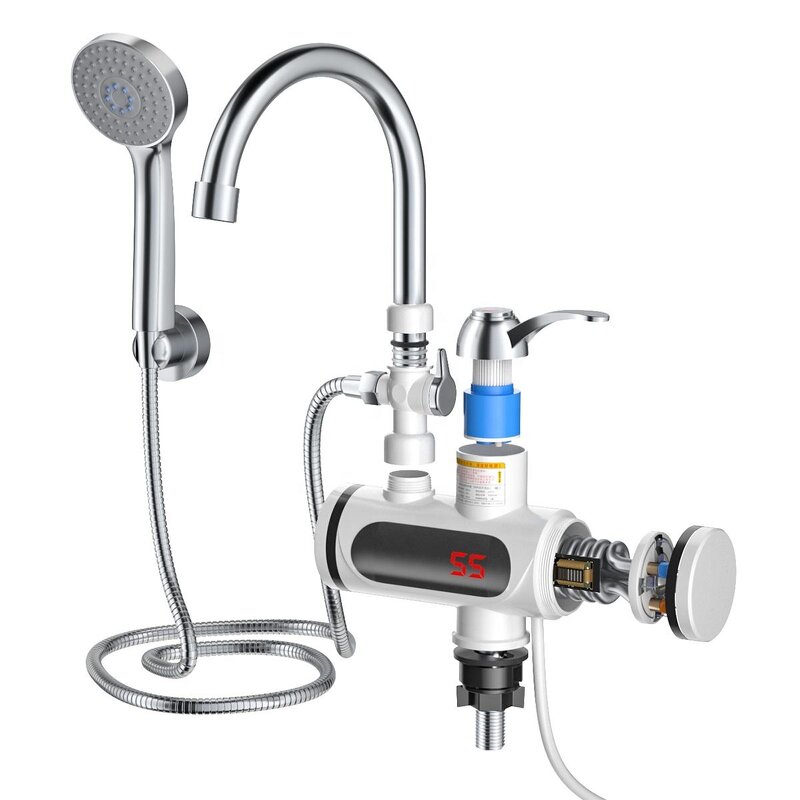 Hot Water Tap Manufacturer - OEM/ODM 3000w Instant Electric Heated Faucet with Shower