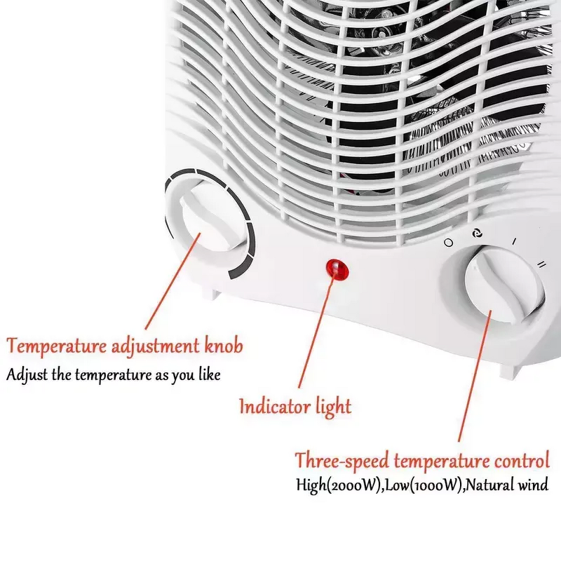 Electric Heater Manufacturer - OEM/ODM 2000w Portable Room Fan Heater for Heating