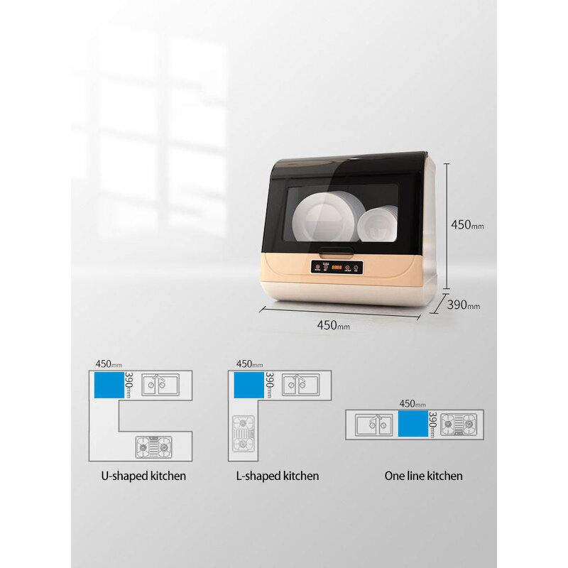 Dishwasher Machine Manufacturer - OEM/ODM 800w Intelligent Freestanding Small Dishwasher