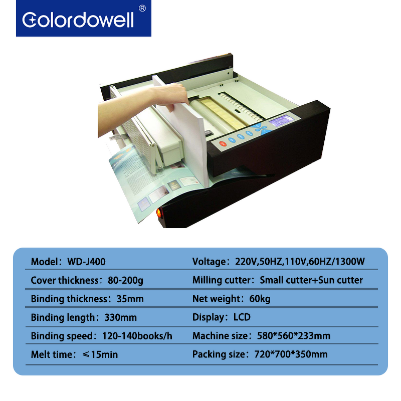 Book Binding Machine Manufacturer - OEM/ODM WD-J400 Automatic A4 Desktop Perfect Binder