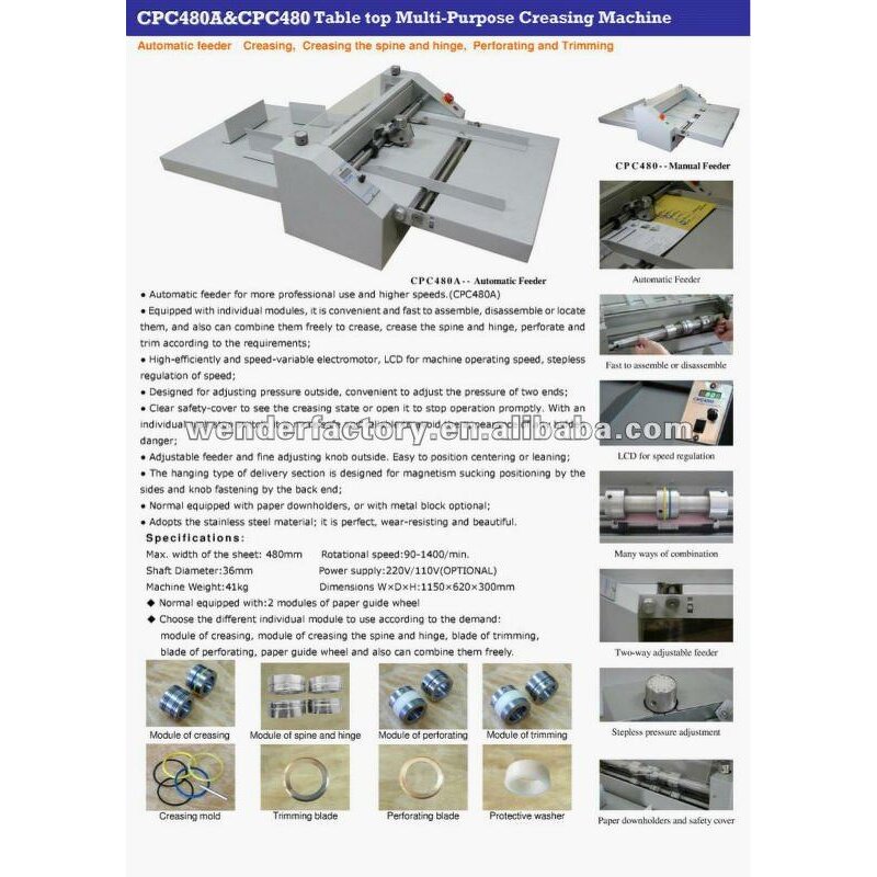 Paper Creasing Machine Manufacturer - OEM/ODM WD-CPC480A Automatic Feed Creasing Machine