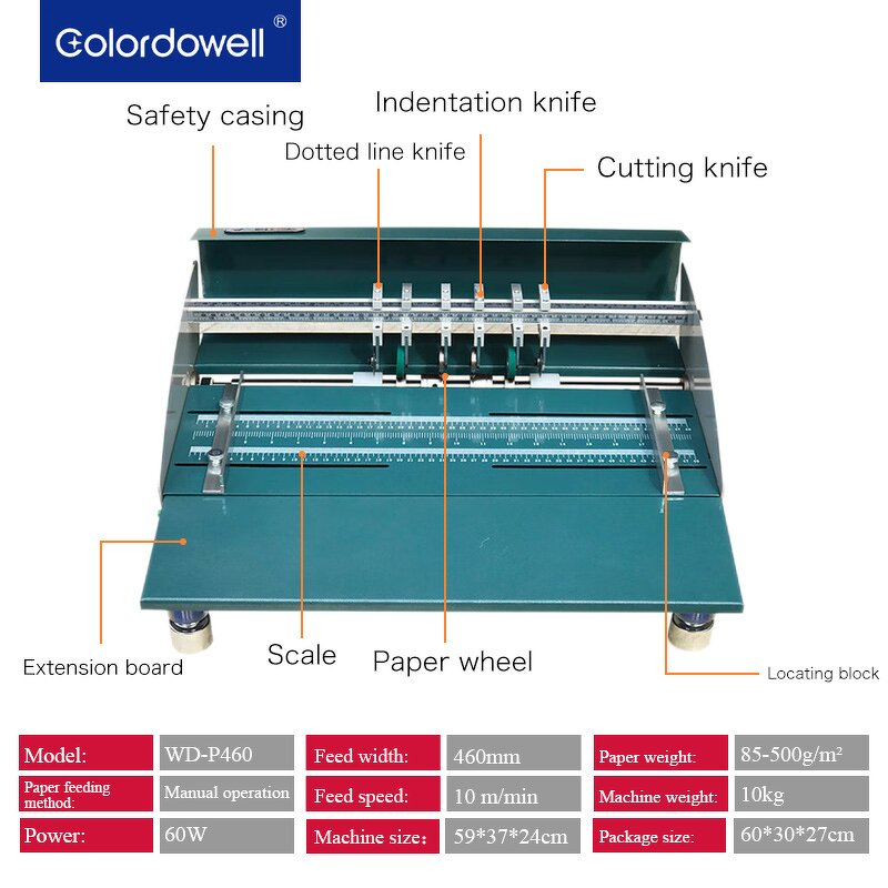 Paper Creasing Machine Manufacturer - OEM/ODM WD-P480 Electric A3 480mm Desktop Creaser