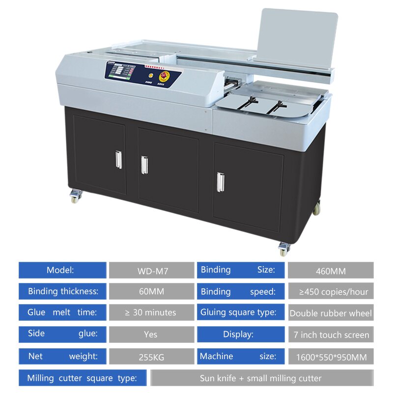 Glue Binding Machine Manufacturer - OEM/ODM M7 Automatic Hot Melt 450 Books/hour Binder