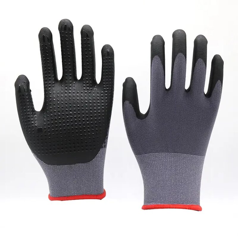 Safety Gloves Supplier - 15G Nylon Spandex Foam Nitrile Coated Non-Slip