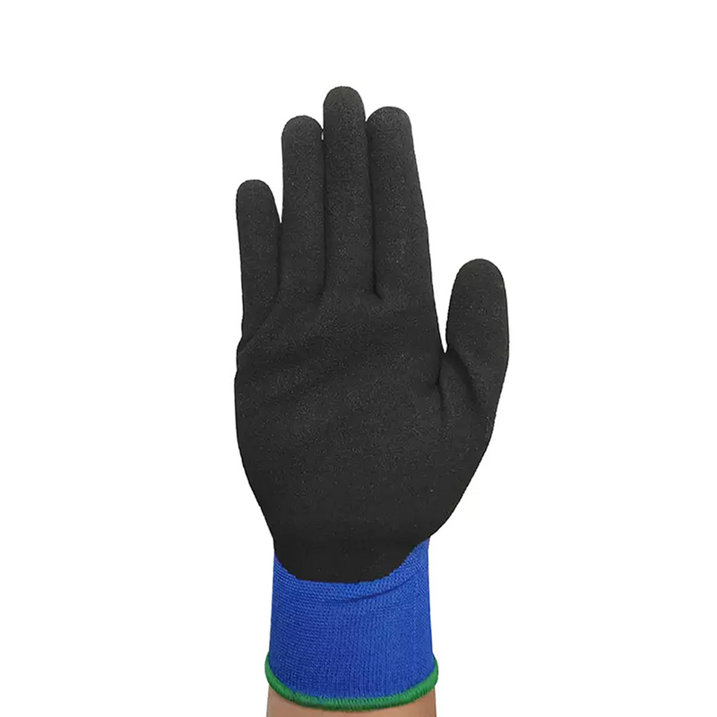 Work Safety Gloves Supplier - 18G Polyester Custom Sandy Nitrile Coated