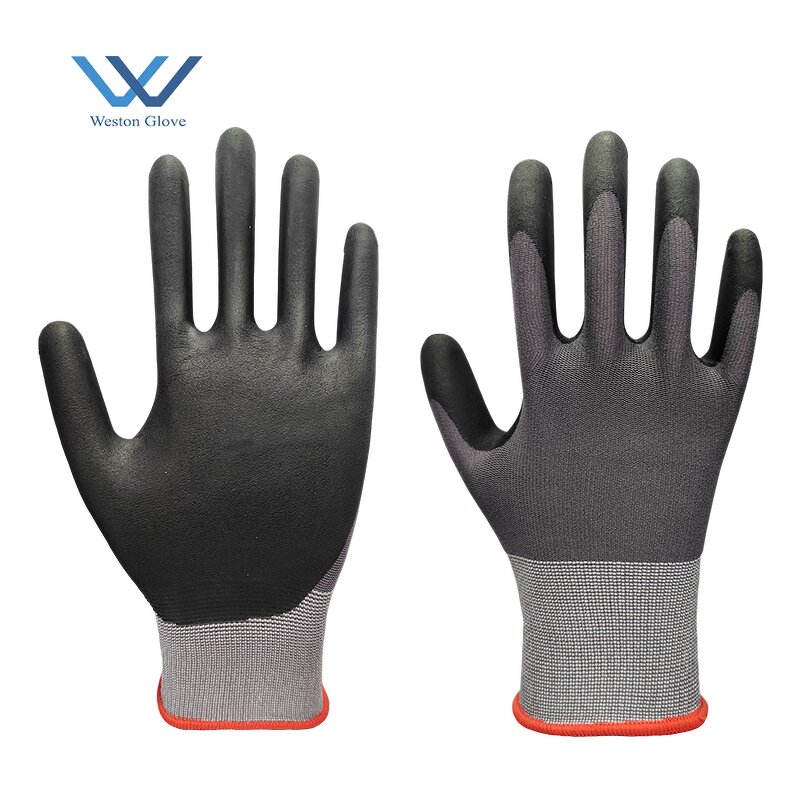 Work Gloves Factory - 15G Nylon Spandex Foam Nitrile Coated Anti-Slip