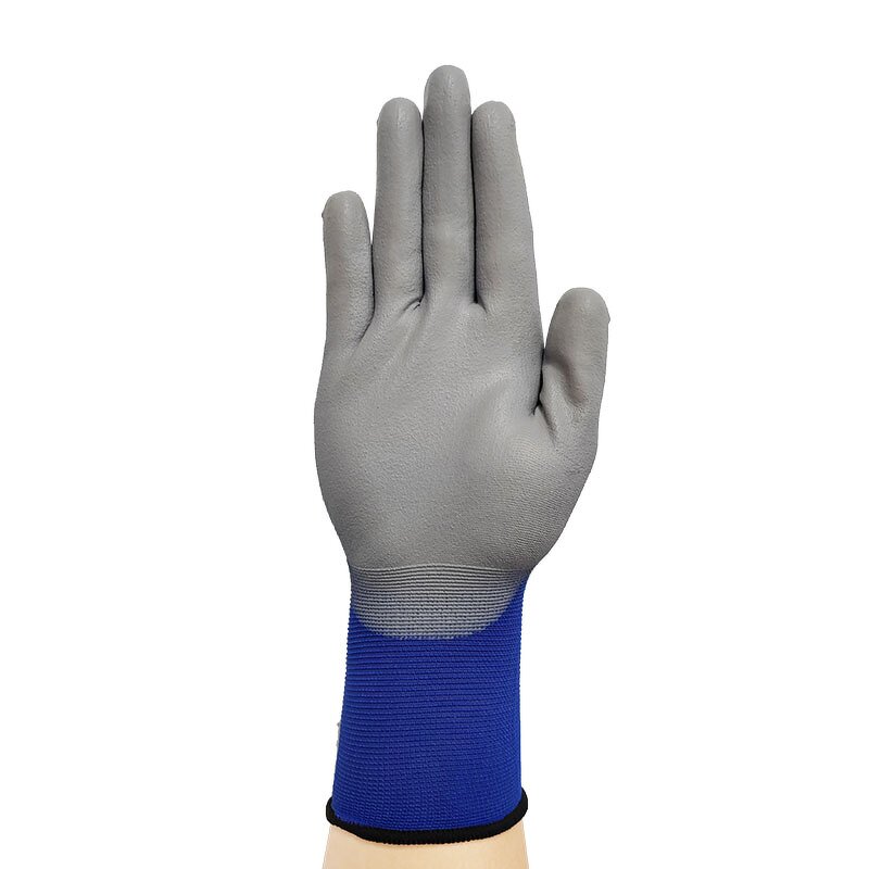 Safety Work Gloves Supplier - 18G Nylon Breathable Palm PU Coated