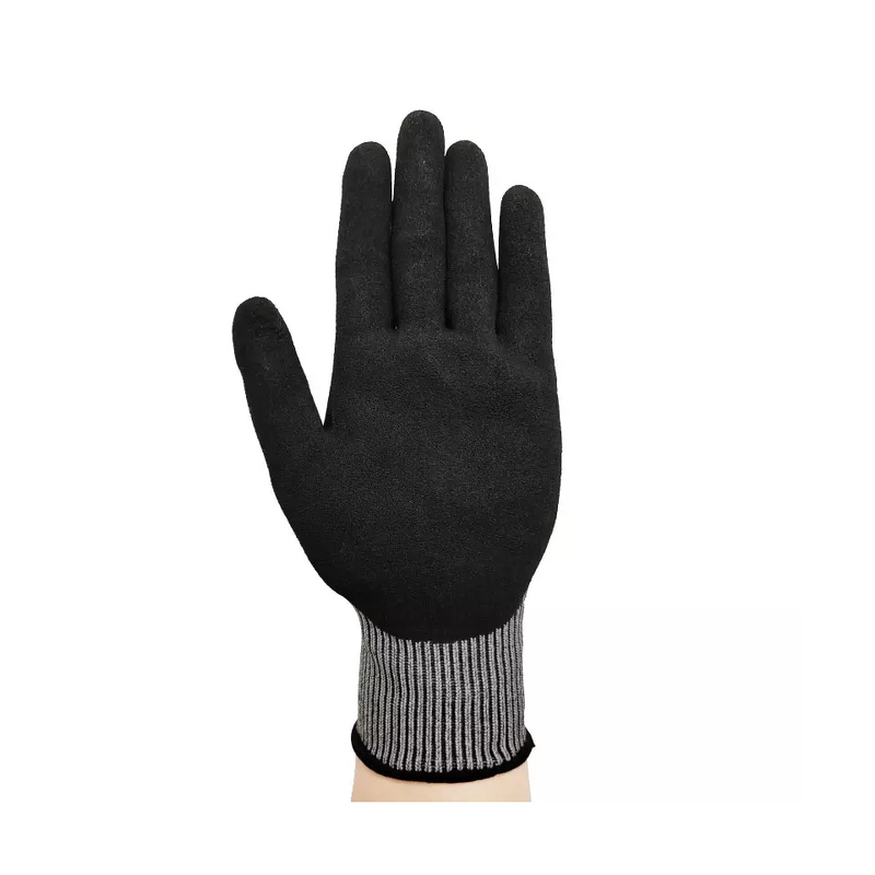 Cut Resistant Work Gloves Manufacturer - HPPE Level 5 Sandy Nitrile Coated