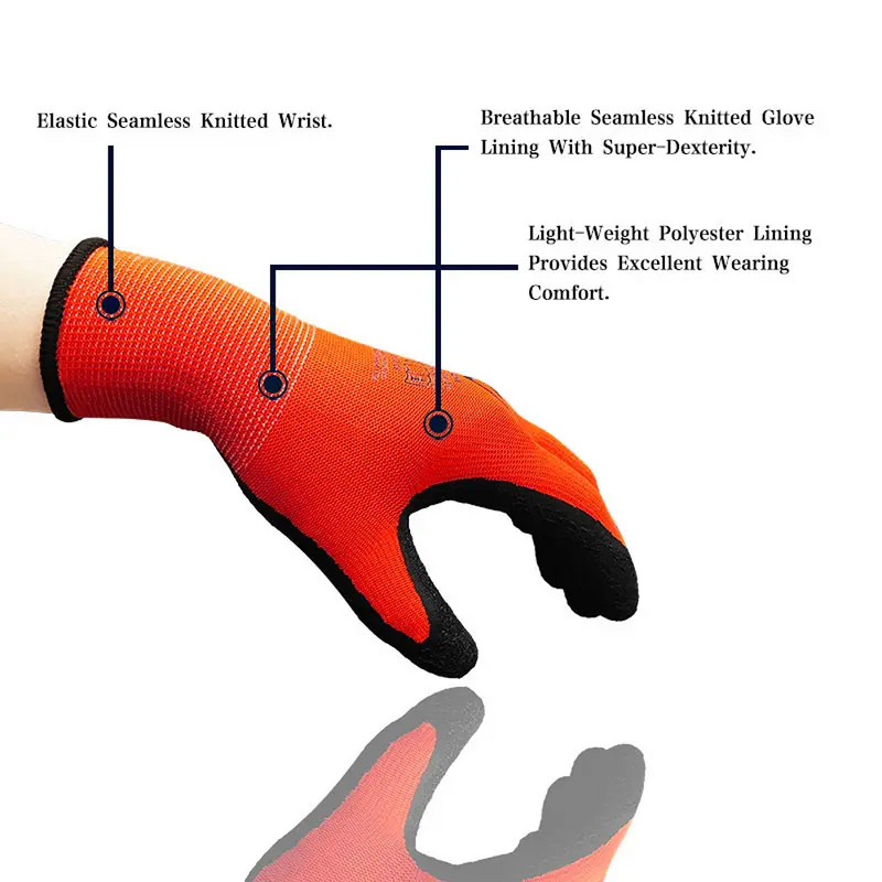 Safety Garden Gloves Factory - 13G Polyester Latex Coated Anti-Slip