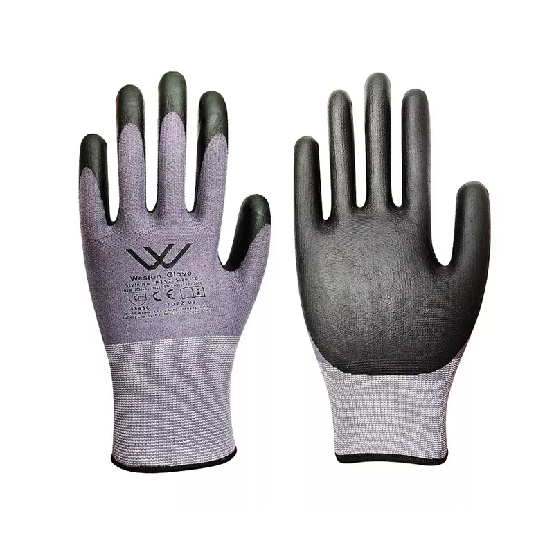 Industrial Safety Gloves Manufacturer - 15G Nylon Foam Nitrile Coated Custom