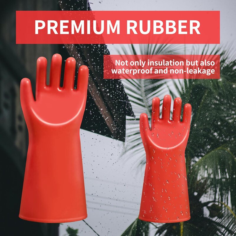 Insulating Gloves Supplier - 12kVAC/22kVDC Red Rubber for Electrician