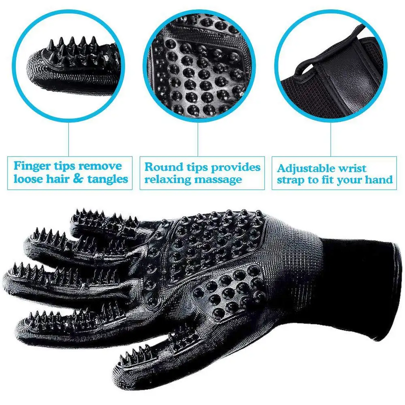 Pet Hair Remover Mitts Supplier - Polyester Anti-Chemical for Bathing