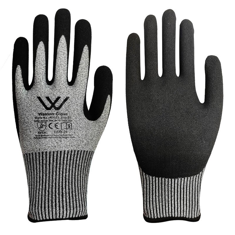 Cut Resistant Gloves Manufacturer - CE EN388 HPPE Level 5 Sandy Nitrile