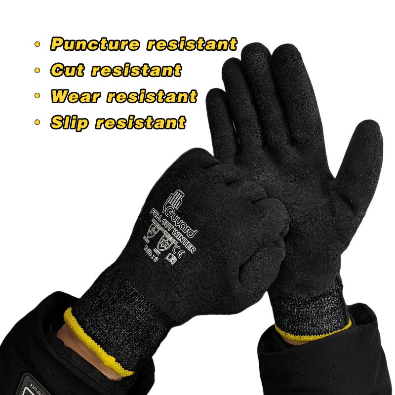 Winter Work Gloves Supplier - Acrylic Liner Latex Coated Double Dipped