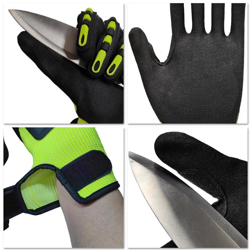 Impact Reducing Gloves Supplier - TPR Mechanic ANSI A4 Cut Resistant